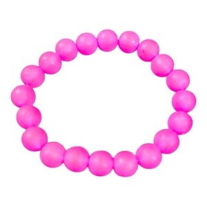 Pink Frosted Bead Stretch Bracelet